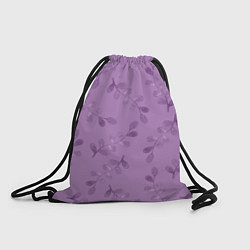 Рюкзак-мешок Листья на фиолетовом фоне, цвет: 3D-принт