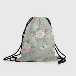 Рюкзак-мешок Бабочки в цветах, цвет: 3D-принт