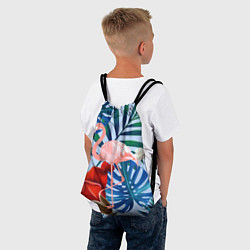 Рюкзак-мешок Фламинго в папоротнике, цвет: 3D-принт — фото 2