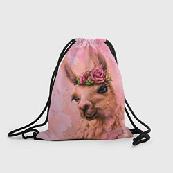 Мешок для обуви Лама с цветами