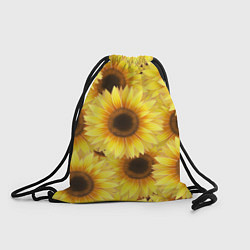Рюкзак-мешок Подсолнухи в поле, цвет: 3D-принт