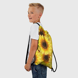 Рюкзак-мешок Подсолнухи в поле, цвет: 3D-принт — фото 2