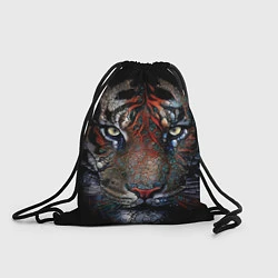 Рюкзак-мешок Цветной тигр, цвет: 3D-принт