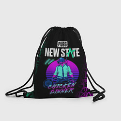Рюкзак-мешок PUBG NEW STATE ПАБГ НЕОН, цвет: 3D-принт