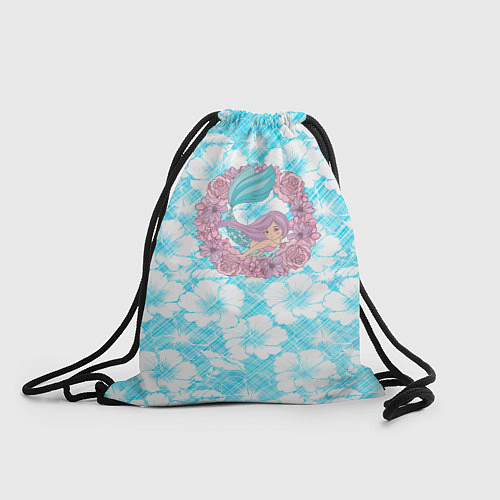 Мешок для обуви Русалочка и цветы / 3D-принт – фото 1