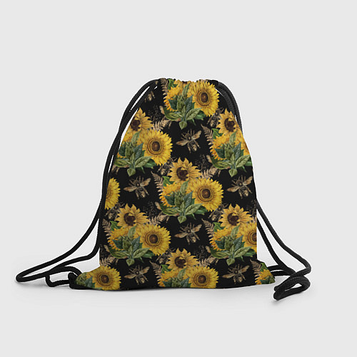 Мешок для обуви Fashion Sunflowers and bees / 3D-принт – фото 1