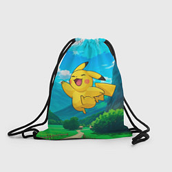 Рюкзак-мешок Радостный Пикачу в прыжке, цвет: 3D-принт