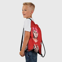 Рюкзак-мешок Red Lil Peep, цвет: 3D-принт — фото 2