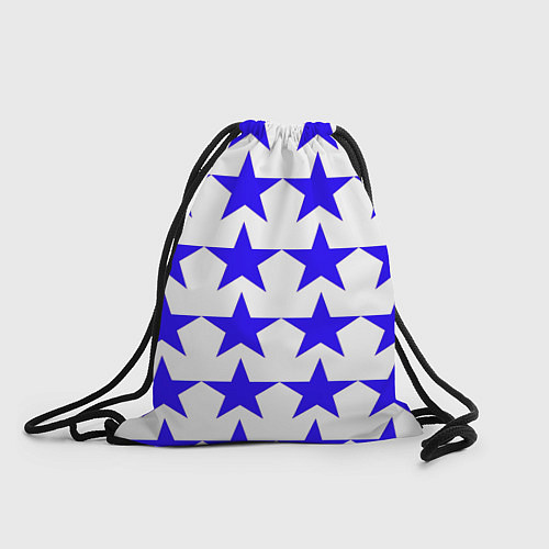 Мешок для обуви Синие звёзды на белом фоне / 3D-принт – фото 1