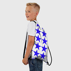 Рюкзак-мешок Синие звёзды на белом фоне, цвет: 3D-принт — фото 2