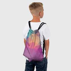 Рюкзак-мешок Цветные полигоны - Градиент, цвет: 3D-принт — фото 2