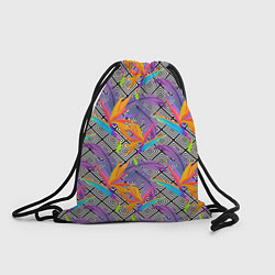 Рюкзак-мешок Тропические цветы и узоры, цвет: 3D-принт