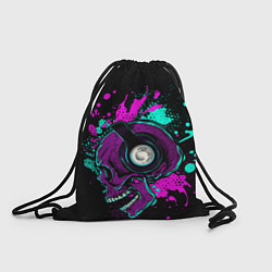 Рюкзак-мешок Череп с наушниками, цвет: 3D-принт