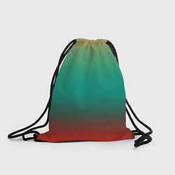 Рюкзак-мешок Красно-бирюзовый градиент, цвет: 3D-принт