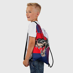 Рюкзак-мешок Волк в бейсболке, цвет: 3D-принт — фото 2