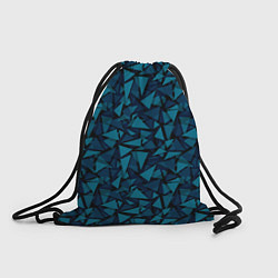 Рюкзак-мешок Синий полигональный паттерн, цвет: 3D-принт