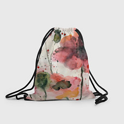 Рюкзак-мешок Акварельные маки,брызги краски, цвет: 3D-принт
