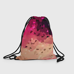Рюкзак-мешок Бежево-малиновый абстрактный, цвет: 3D-принт