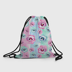 Рюкзак-мешок Акварельные фиалки, цвет: 3D-принт