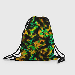 Рюкзак-мешок Абстрактный желто-зеленый узор, цвет: 3D-принт