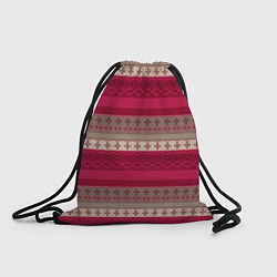 Рюкзак-мешок Полосатый вышитый орнамент, цвет: 3D-принт