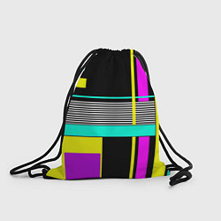 Рюкзак-мешок Геометрический неоновый узор, цвет: 3D-принт