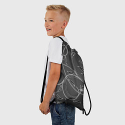 Рюкзак-мешок Узор листочки На темном Фоне, цвет: 3D-принт — фото 2