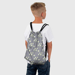 Рюкзак-мешок Ромашки на сером паттерн, цвет: 3D-принт — фото 2