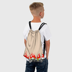 Рюкзак-мешок Черепа в Огне Бежевый, цвет: 3D-принт — фото 2