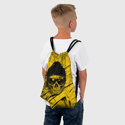 Рюкзак-мешок Череп Хипстер Гранж Брызги, цвет: 3D-принт — фото 2