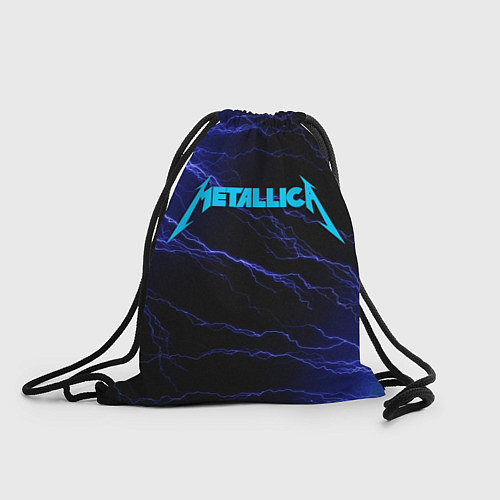 Мешок для обуви METALLICA BLUE FLASH МЕТАЛЛИКА СИНИЕ МОЛНИИ / 3D-принт – фото 1