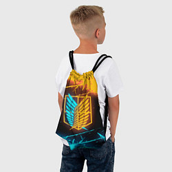 Рюкзак-мешок Атака Титанов: Подсветка Неона, цвет: 3D-принт — фото 2