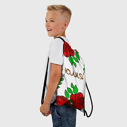 Рюкзак-мешок Юлия в розах, цвет: 3D-принт — фото 2