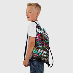 Рюкзак-мешок Neon graffiti Smile, цвет: 3D-принт — фото 2