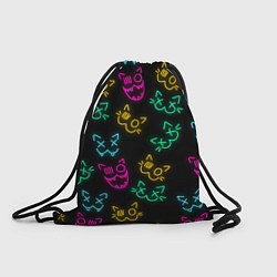 Рюкзак-мешок НЕОНОВЫЕ КОТИКИ NEON FACES CATS, цвет: 3D-принт