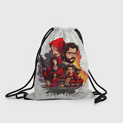 Мешок для обуви Бумажный дом на бумажном фоне герои и злодеи