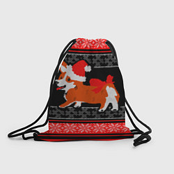 Рюкзак-мешок Новогодний корги Новый Год, цвет: 3D-принт
