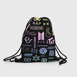 Рюкзак-мешок K-pop лого исполнителей, цвет: 3D-принт