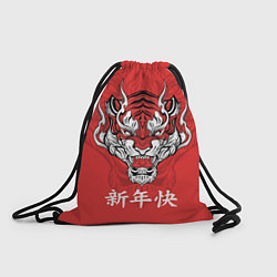 Рюкзак-мешок Красный тигр - дракон, цвет: 3D-принт