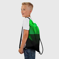 Рюкзак-мешок Изумрудный Зеленый Геометрия, цвет: 3D-принт — фото 2