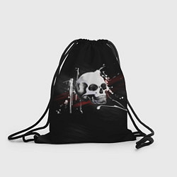 Рюкзак-мешок Череп Красно-черный, цвет: 3D-принт