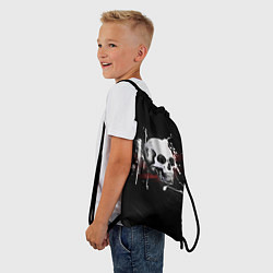 Рюкзак-мешок Череп Красно-черный, цвет: 3D-принт — фото 2
