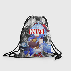 Рюкзак-мешок GENSHIN IMACT WAIFU ВАЙФУ, цвет: 3D-принт