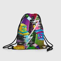 Рюкзак-мешок GEOMETRY DASH ПАРАЛЛЕЛЬНЫЕ МИРЫ, цвет: 3D-принт