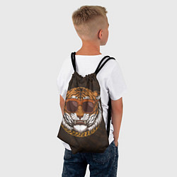 Рюкзак-мешок Крутой тигр в очках с цепью, цвет: 3D-принт — фото 2