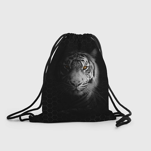 Мешок для обуви Тигр черно-белый соты / 3D-принт – фото 1