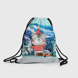 Рюкзак-мешок Тигренок в заснеженную погоду, цвет: 3D-принт
