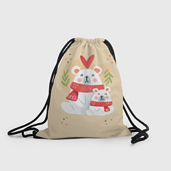 Рюкзак-мешок Мишки с шарфиком, цвет: 3D-принт