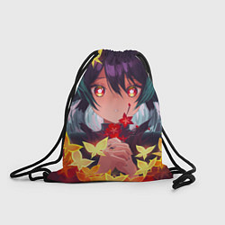 Рюкзак-мешок Ху ТАО с цветами genshin импакт, цвет: 3D-принт