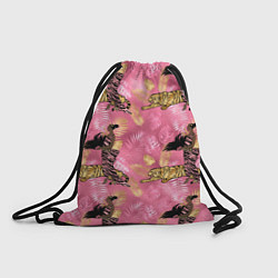 Рюкзак-мешок Девушка с тиграми паттерн, цвет: 3D-принт